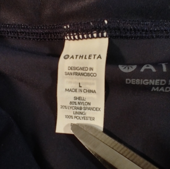 Athleta Skort Black NWT Shirred Band Swim Skort Chlorine Resistant Large - Picture 3 of 10